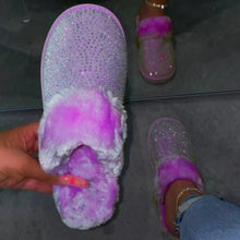 Load image into Gallery viewer, Rhinestone Fur Slippers
