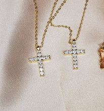 Load image into Gallery viewer, Gold Diamond Cross Necklace
