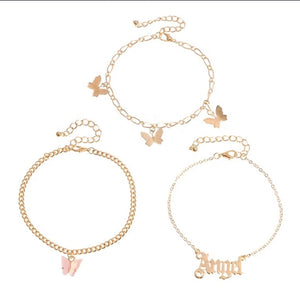 Butterfly Charm Multilayer Anklet