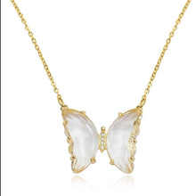 Load image into Gallery viewer, Crystal Butterfly Gold Necklace
